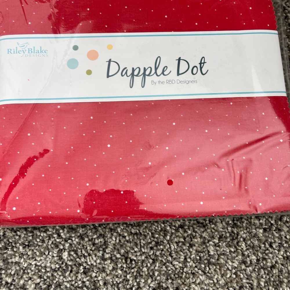Dapple Dot Red Party Fabric 10 Inch Stacker